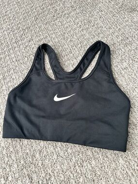 Nike Black Racerback Sports Bra with White Swoosh